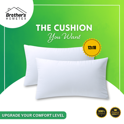 Standard Fiber Cushion, Tissue Fabric, White, (12x18)