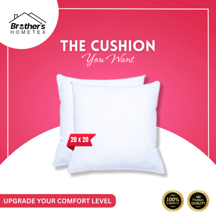 Standard Fiber Cushion, Tissue Fabric, White, (20x20)