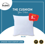 Standard Fiber Sofa Cushion, Tissue Fabric, White, (14x14) Set of 5