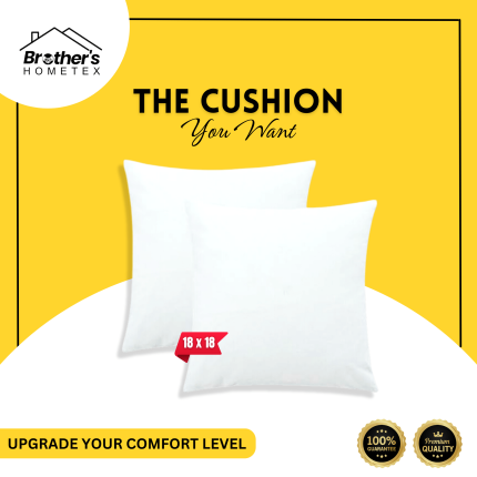 Standard Fiber Sofa Cushion, Tissue Fabric, White, (18x18)