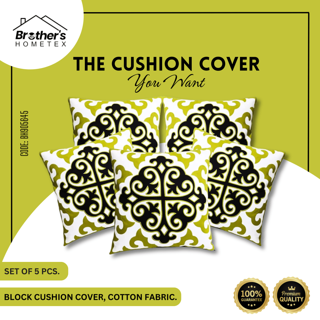 Cushion Cover, Cotton, Block (16_x16_) Cover Only (3)