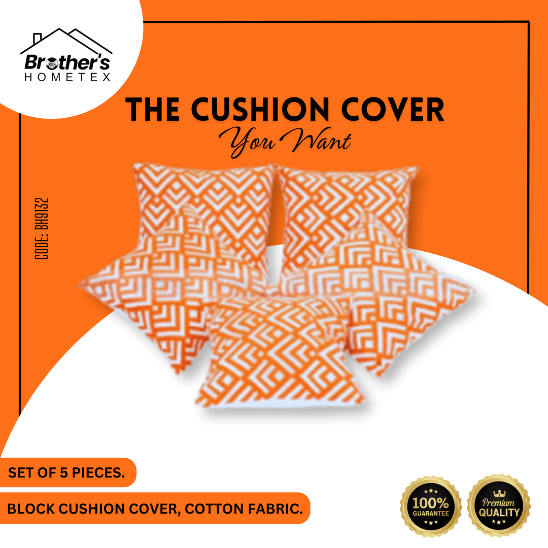 Cushion Cover, Cotton, Block (16_x16_) Cover Only (3)