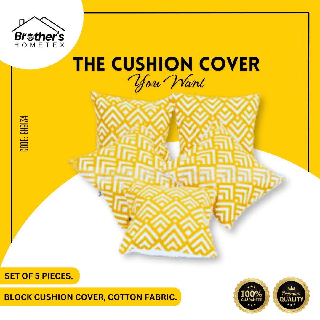 Cushion Cover, Cotton, Block (16_x16_) Cover Only (5)
