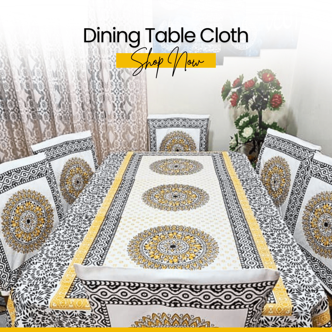 Buy Premium Block Print Dining Table Cloth (6 Chair Set)