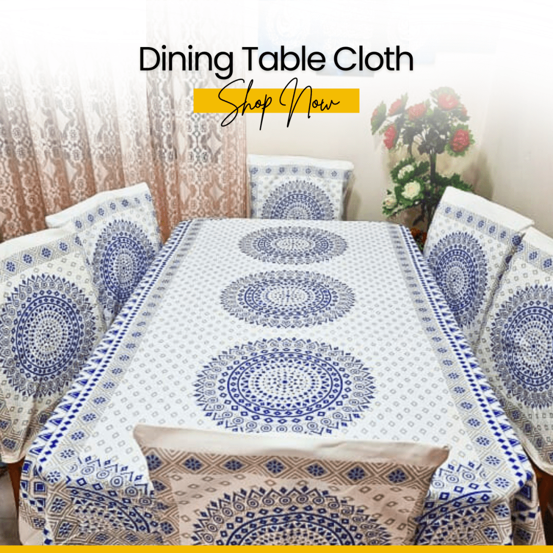 Buy Screen Print Cotton 6 Seater Dining Table Cloth