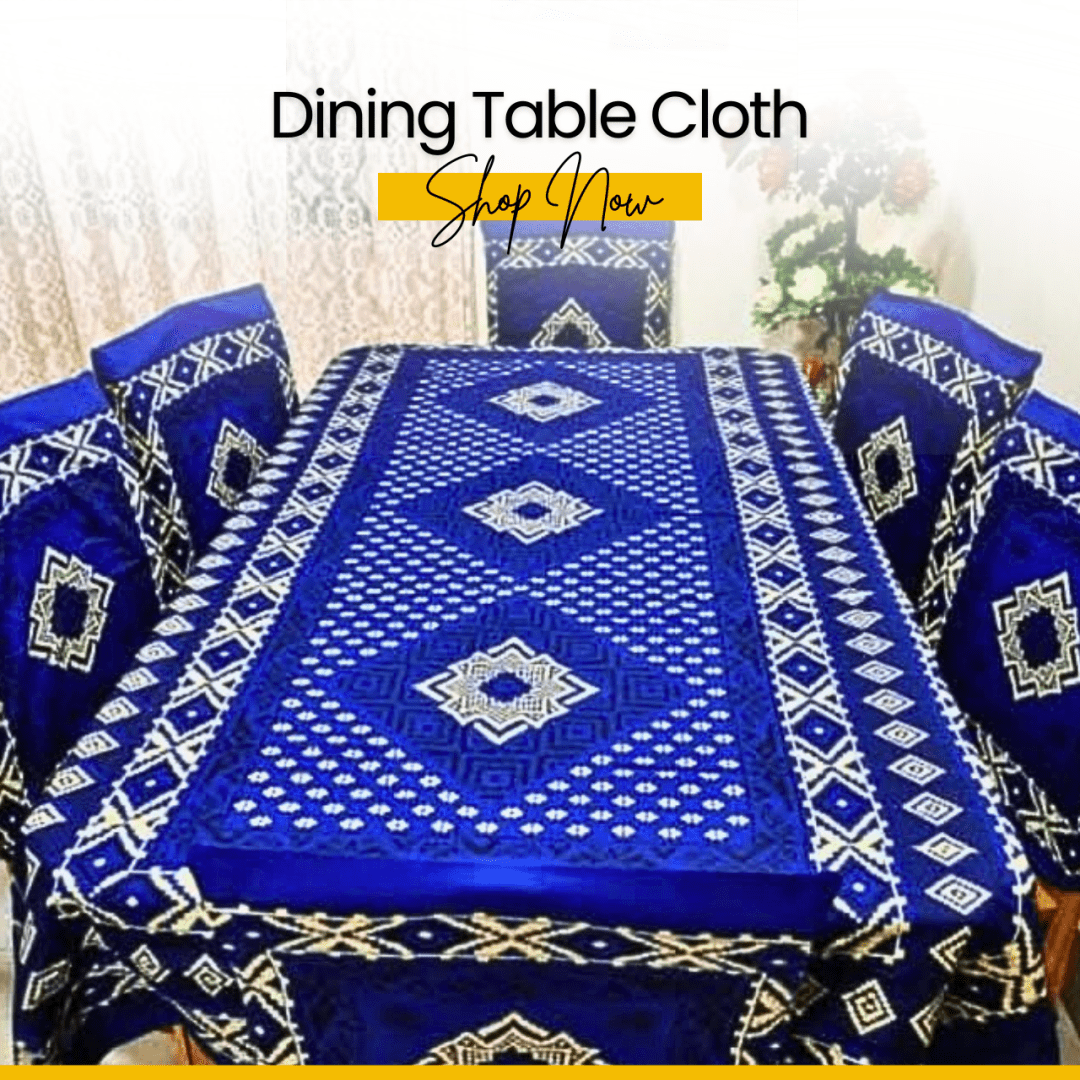 Buy Modern Cotton Fabric Dining Table Cloth (6 Seater)